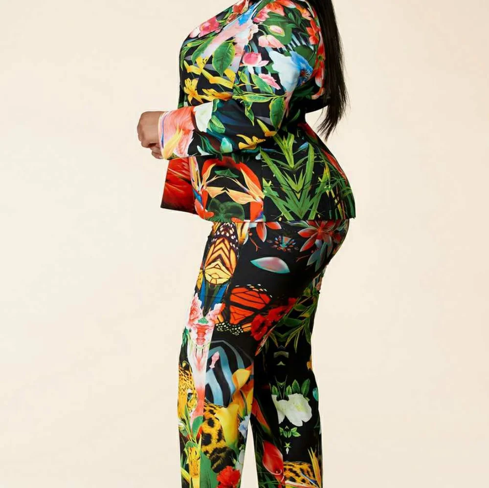 ❤️NEW Plus Size Forest Print Pantsuit - Picture 1 of 8